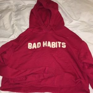 cropped red hoodie